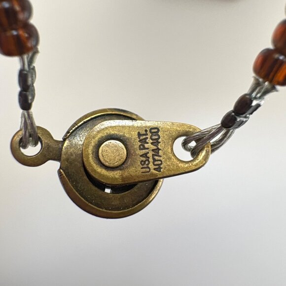 Natural Tiger's Eye Beaded Black & Brown Stone Macrame Necklace Size 17" Length - Picture 7 of 11